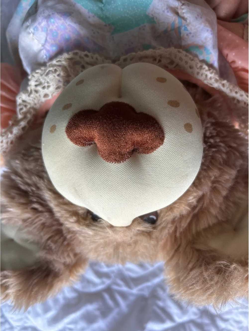 Furkins Vintage Stuffed Bear Doll in Dress and Socks